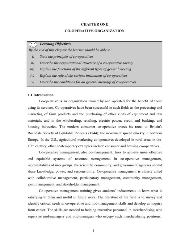 Page 1 – DAF1207 Cooperative and Microfinance Management Notes – Kenyaplex