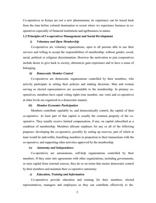 Page 2 – DAF1207 Cooperative and Microfinance Management Notes – Kenyaplex