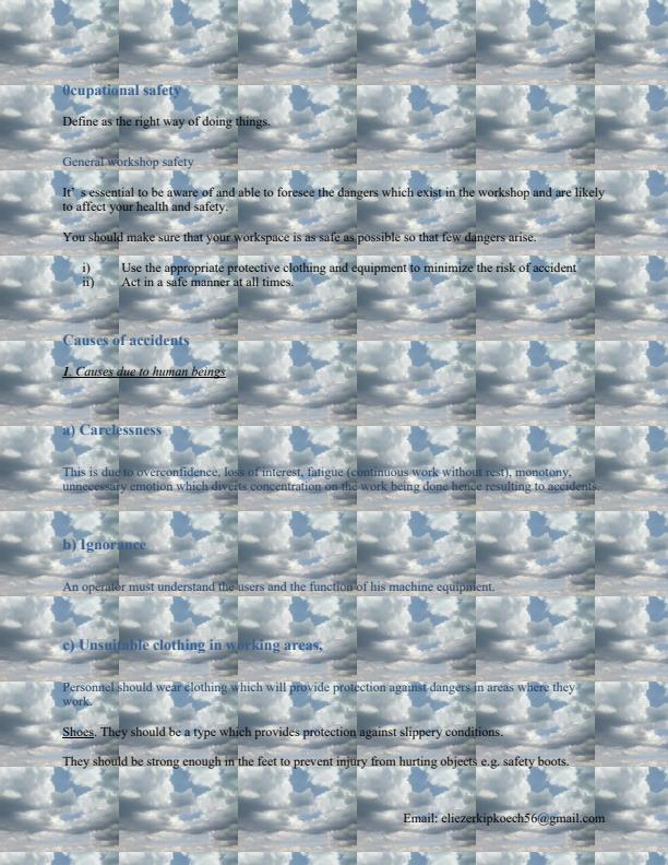 Page 1 – Material Processes and Workshop Technology Notes – Kenyaplex