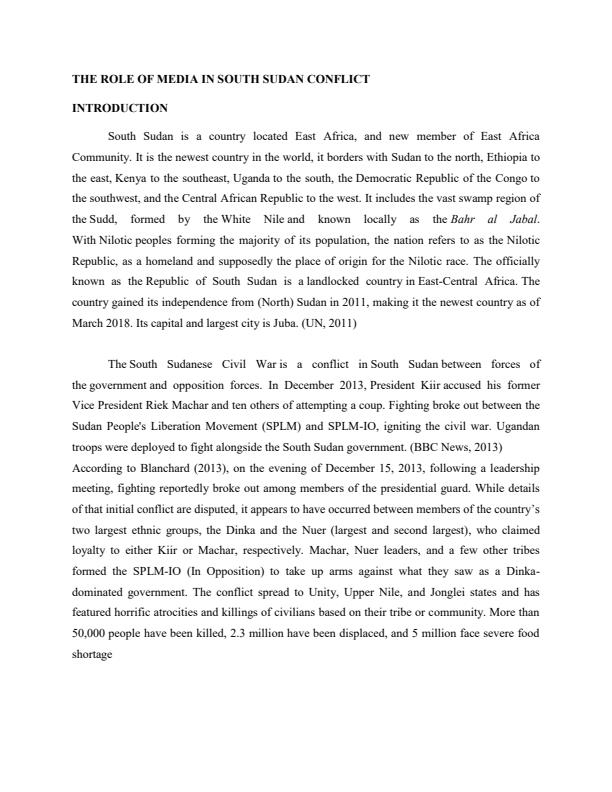 Page 1 – The role of Media in South Sudan – Kenyaplex