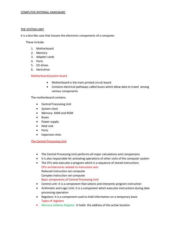 Page 1 – Notes on Computer