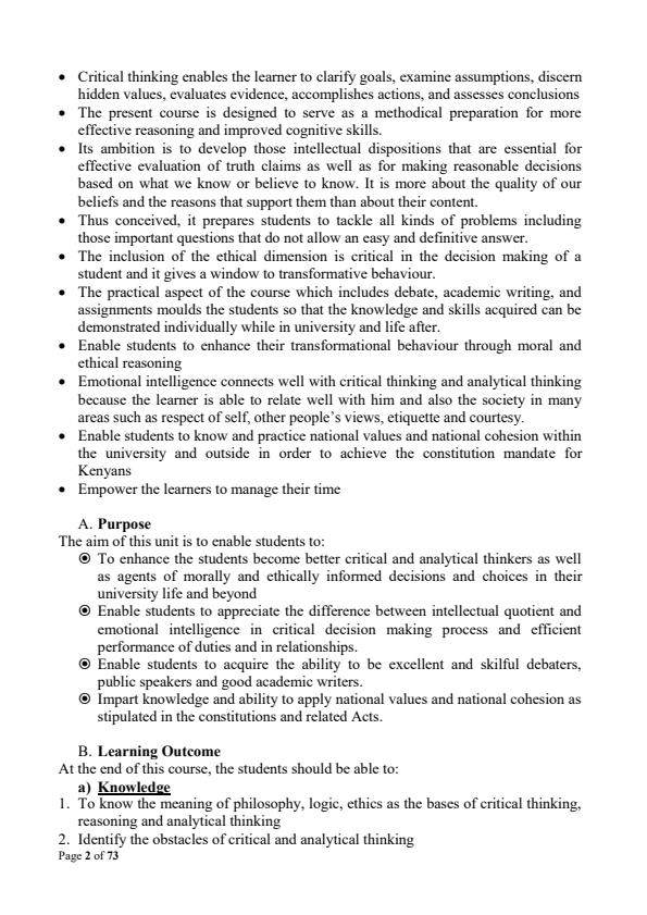 Page 2 – UCU 103 Critical Thinking and Logic Notes – Kenyaplex
