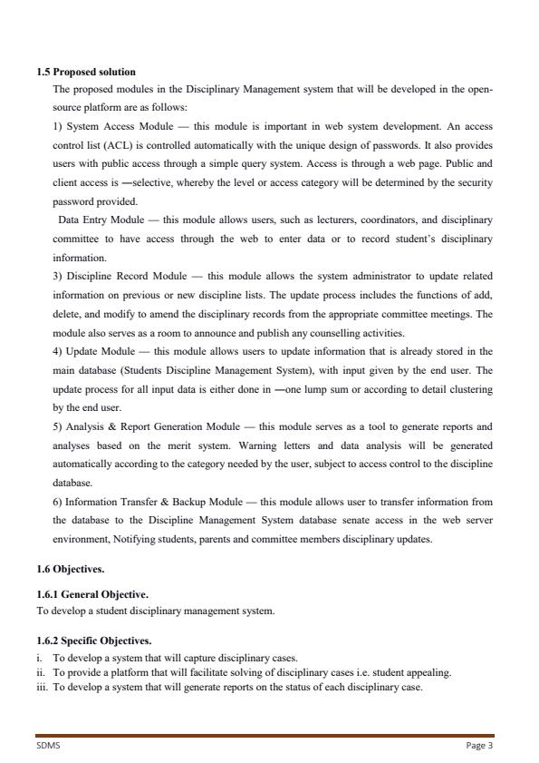 Page 3 – Full project documentation on students disciplinary management system – Kenyaplex