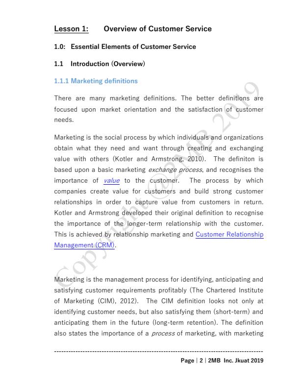 Page 2 – Customer Relationship Management Notes – Kenyaplex