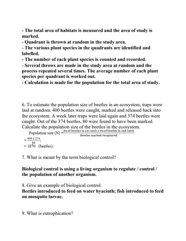 Page 1 – Ecology Topical Questions and Answers – Kenyaplex