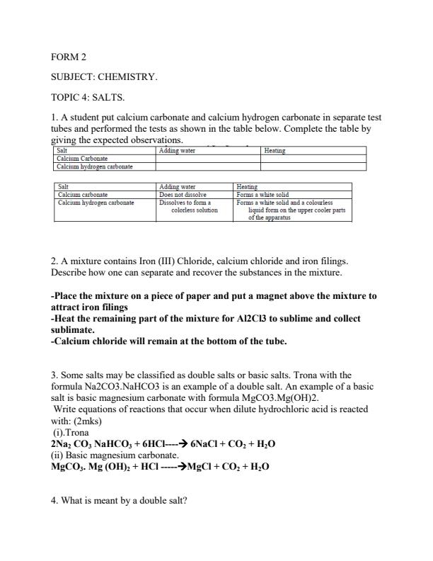 Page 1 – Biology Topical Questions and Answers on Salts – Kenyaplex