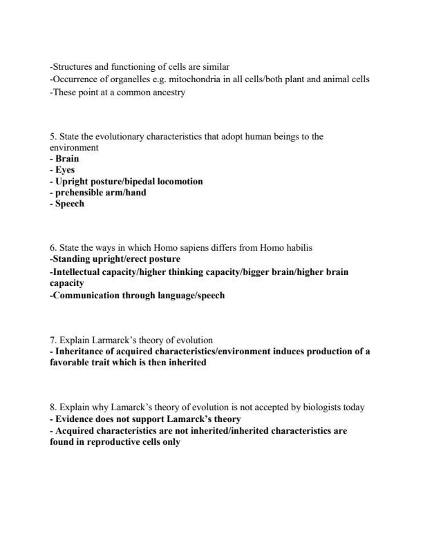 Page 1 – Evolution Topical Questions and Answers – Kenyaplex