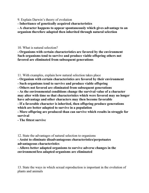 Page 2 – Evolution Topical Questions and Answers – Kenyaplex
