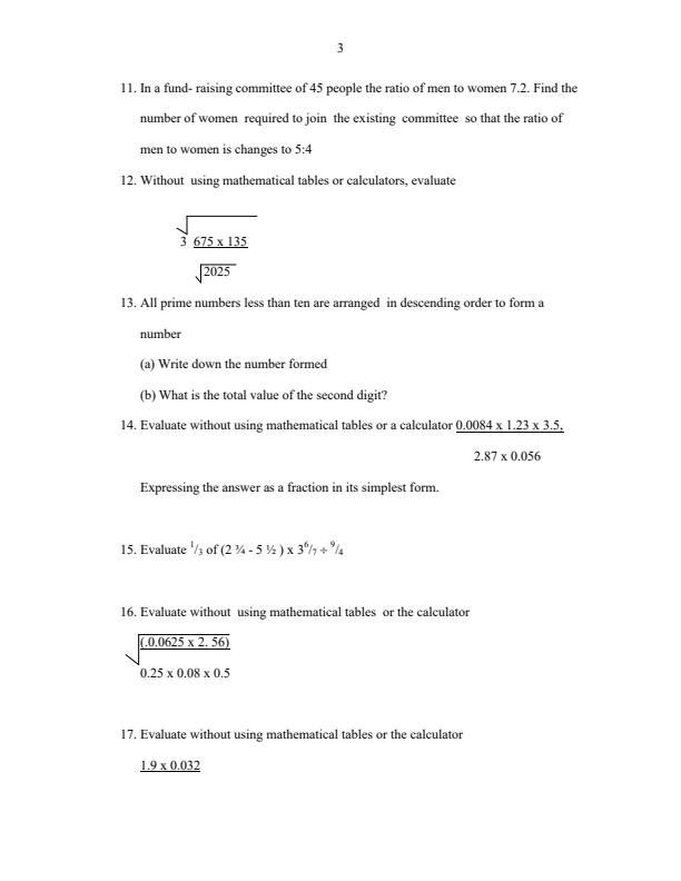 Page 3 – Mathematics Sample Questions and Answers – Kenyaplex