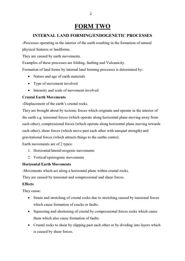 Page 1 – Geography Notes for Form 2 – Kenyaplex
