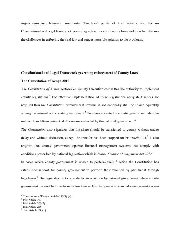 Page 2 – Constitutional and legal framework governing enforcement of county laws – Kenyaplex