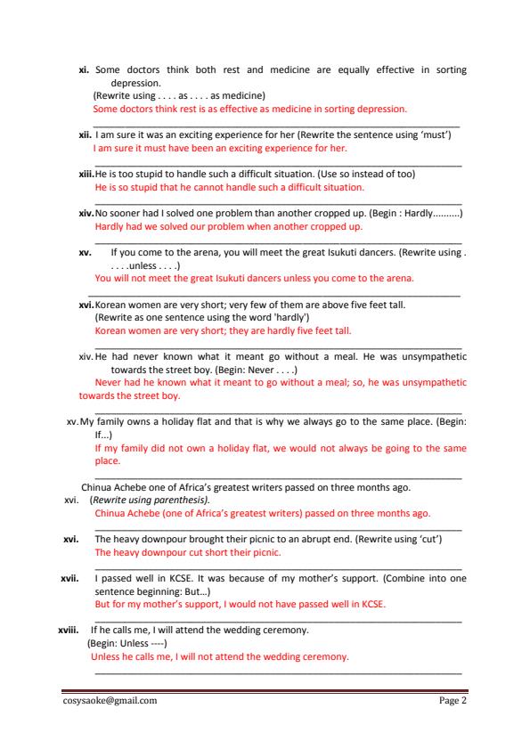 Page 2 – Form 4 KCSE Grammar Revision Notes – Kenyaplex