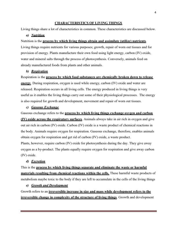 Page 4 – Biology Form 1 Notes: Detailed and Comprehensive – Kenyaplex
