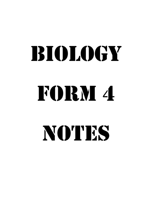 Page 1 – Form 4 Biology Notes – Kenyaplex