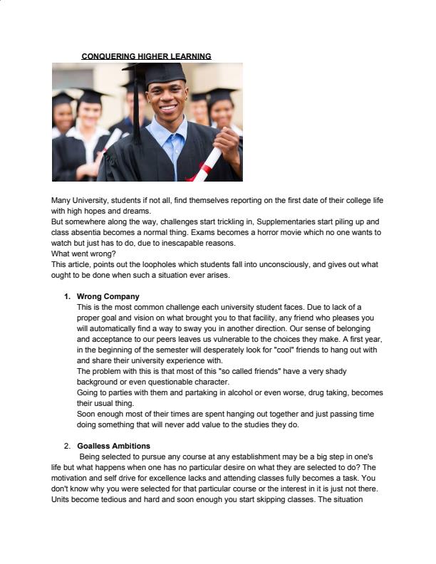 Page 1 – How students can cope and flourish at their University of choice – Kenyaplex
