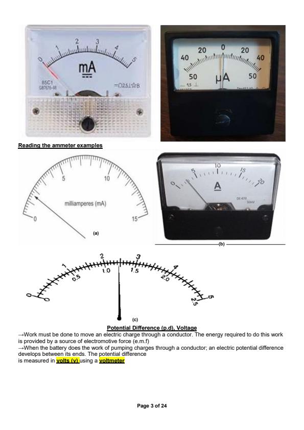 Page 3 – Physics Notes on Current 2 - Form 3 – Kenyaplex