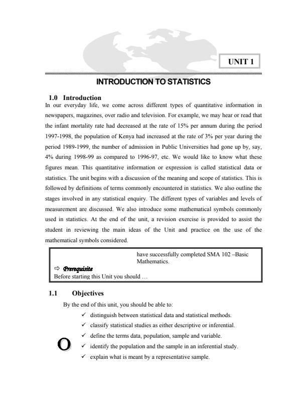 Page 2 – SST 111: Probability and Statistics I Notes – Kenyaplex