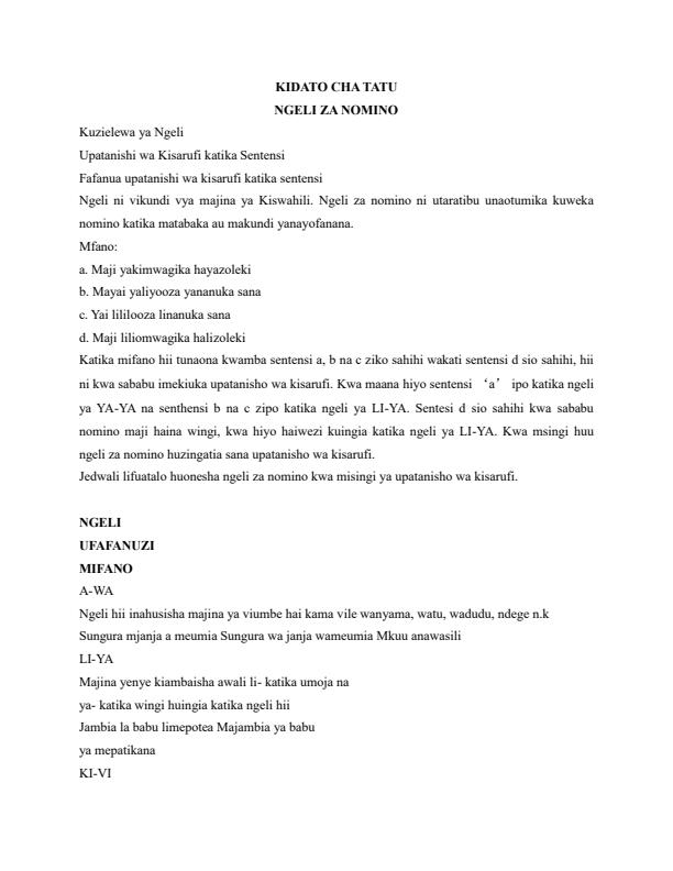 Page 1 – Form 3 Kiswahili Notes – Kenyaplex