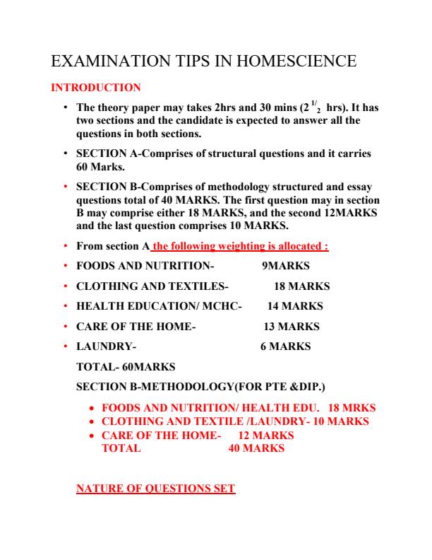 Page 1 – Examination Tips in Home Science – Kenyaplex