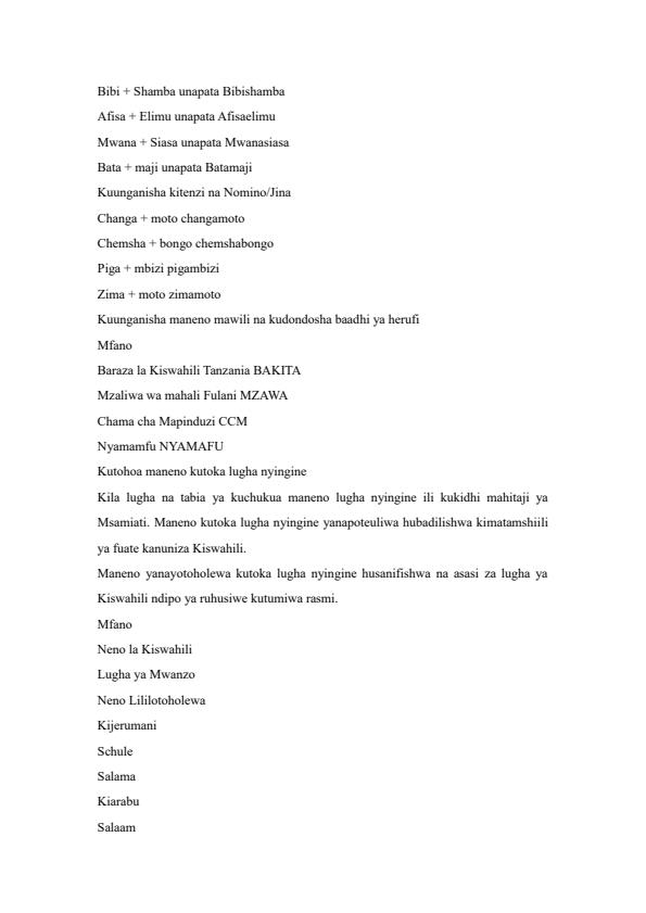 Page 2 – Form 4 Kiswahili Notes: Kuongeza Msamiati Wa Kiswahili – Kenyaplex