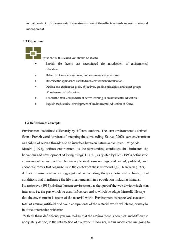 Page 2 – Introduction to Environmental Education Notes – Kenyaplex