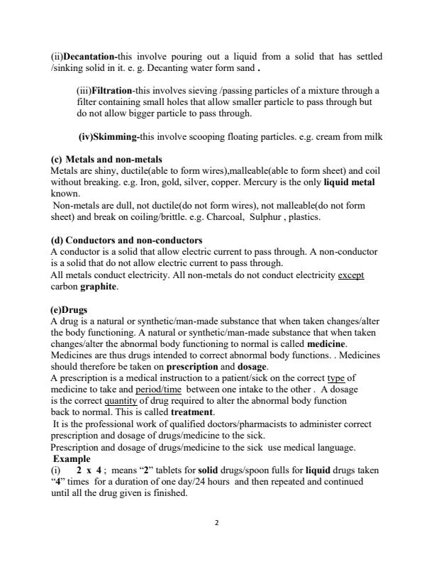 Page 2 – Form 1 Chemistry Notes – Kenyaplex