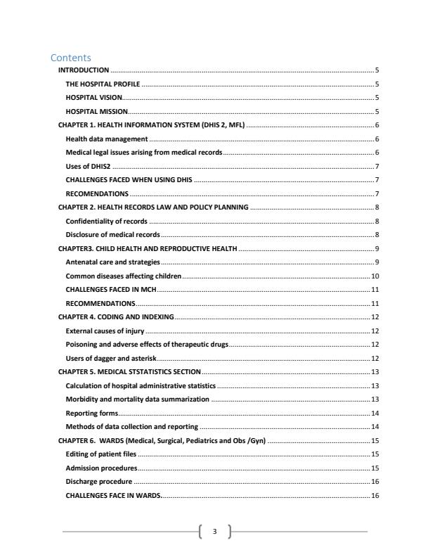 Page 1 – Health Records and Information Management Sample Attachment Report – Kenyaplex
