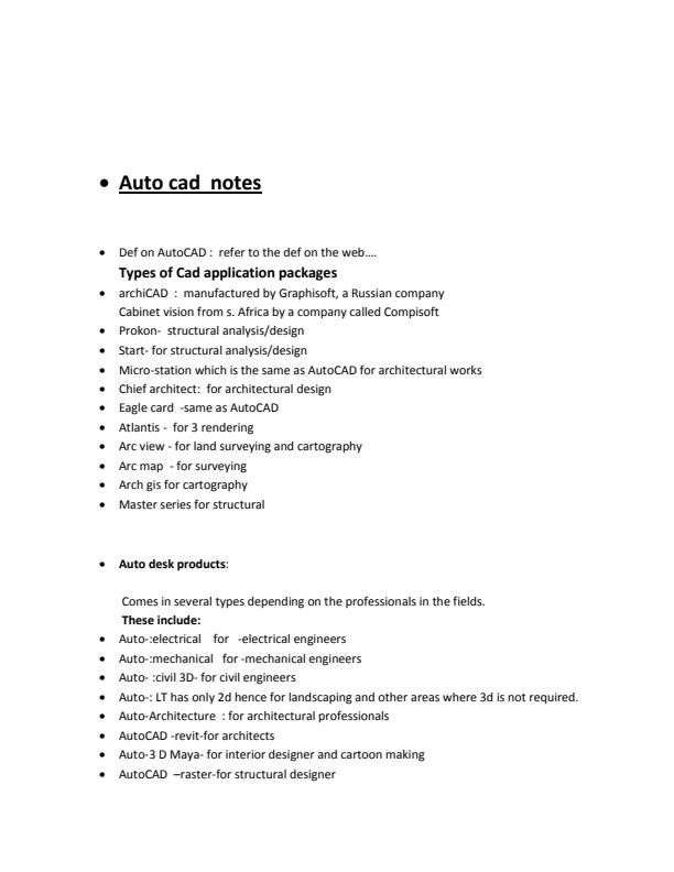 Page 1 – Computer Aided Drawing Notes – Kenyaplex
