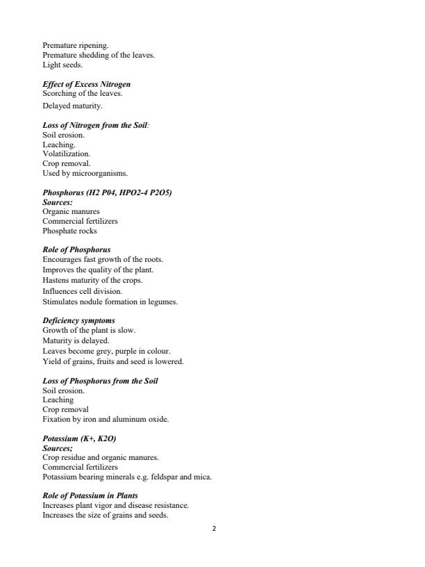 Page 2 – Form 2 Agriculture Notes – Kenyaplex