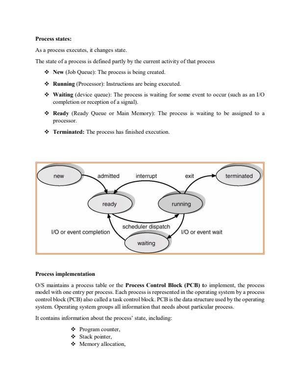 Page 2 – Operating System Notes on Process Management – Kenyaplex