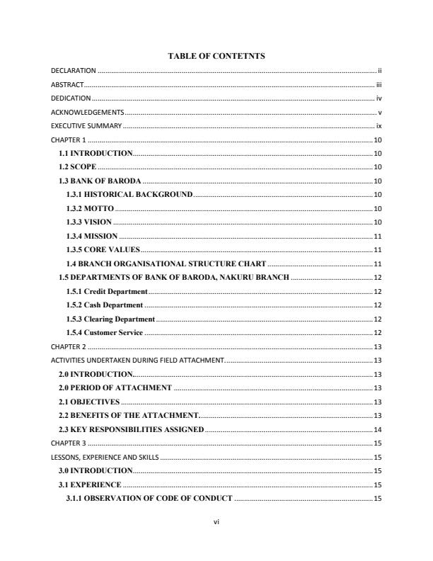 Page 1 – Industrial Attachment Report at Bank of Baroda, Nakuru Branch – Kenyaplex