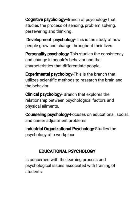 Page 2 – EPY 110: Psychology Notes – Kenyaplex