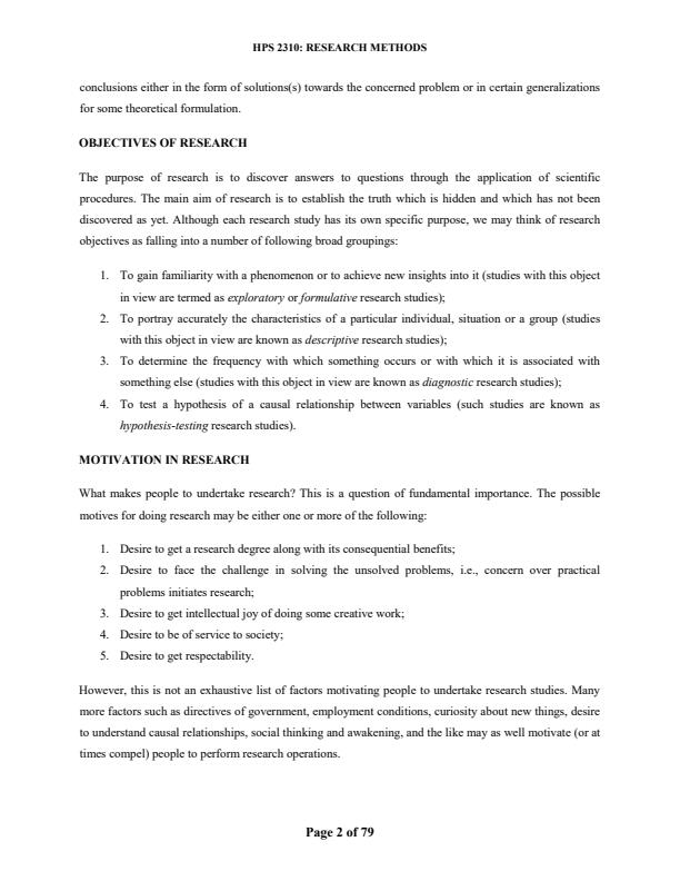 Page 2 – HPS 2310: Research Methods Notes – Kenyaplex