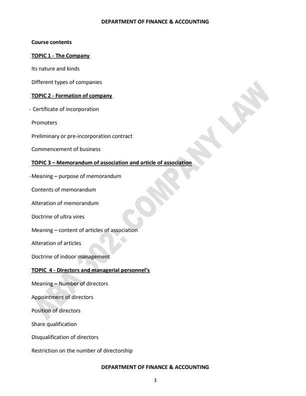 Page 3 – ABA 302: Company Law Notes – Kenyaplex