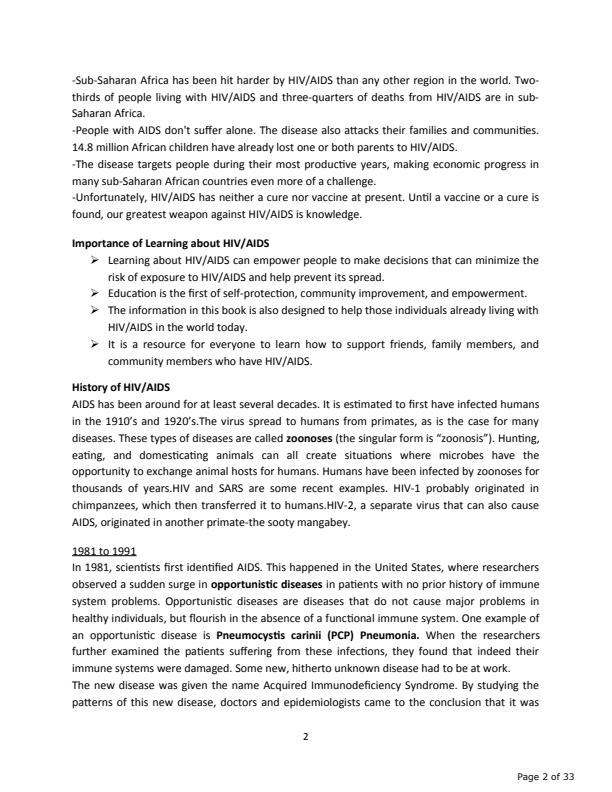 Page 2 – Biology of HIV/Aids and Society Notes – Kenyaplex
