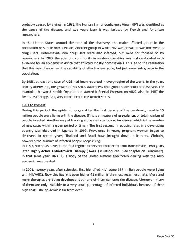 Page 3 – Biology of HIV/Aids and Society Notes – Kenyaplex