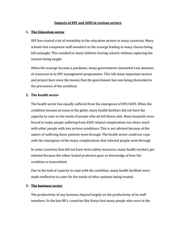 Page 3 – HIV/AIDS and Other Pandemics Notes – Kenyaplex