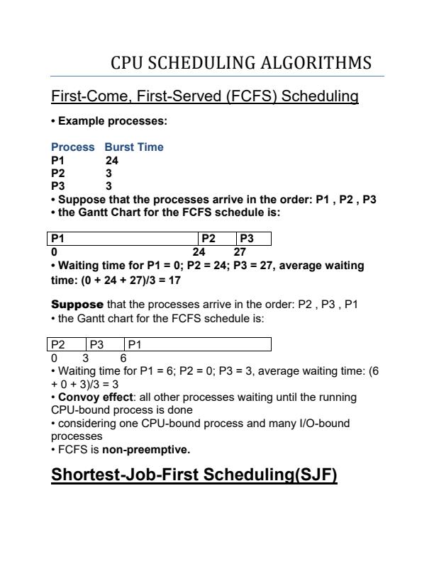 Page 1 – SPC 2201:Operating Systems I scheduling algorithms notes – Kenyaplex