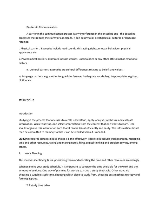 Page 4 – COS 100: Communication Skills Notes – Kenyaplex