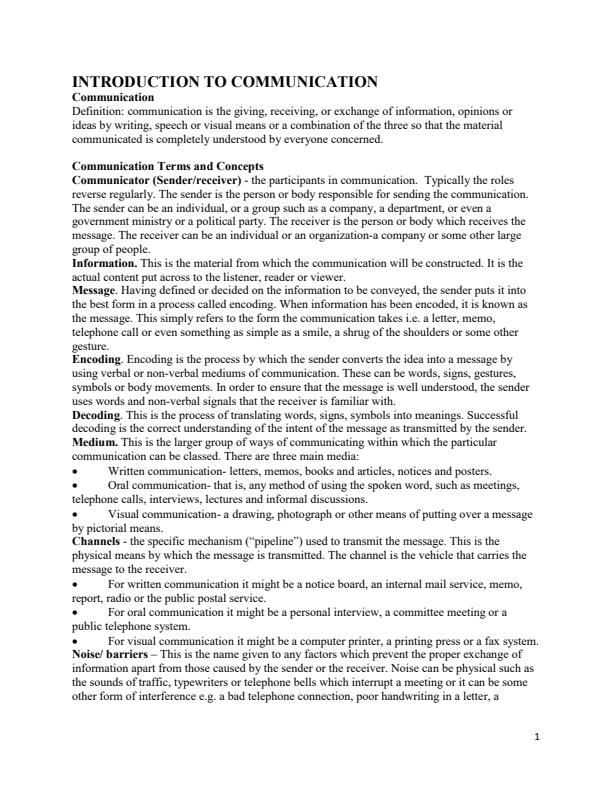 Page 1 – Communication Skills Notes – Kenyaplex