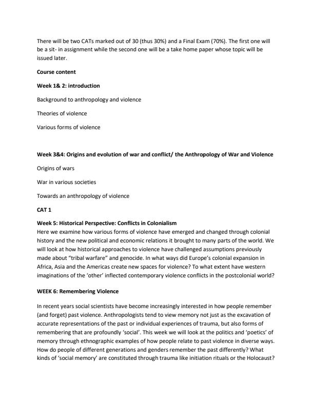 Page 2 – AMS 203: Anthropology of Conflict and Violence Notes – Kenyaplex