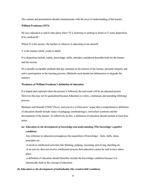 Page 4 – EDF 111: Introduction to Education Notes – Kenyaplex