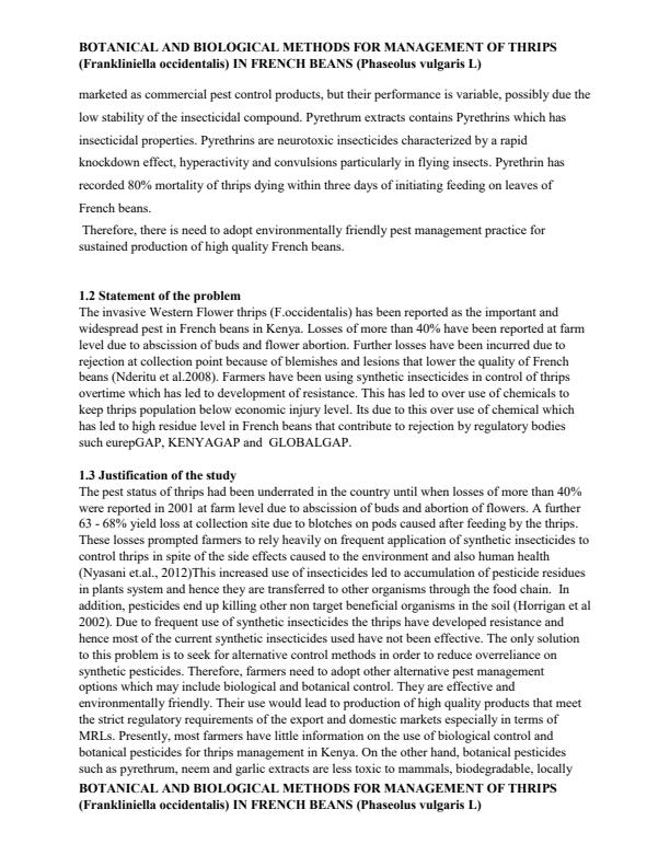 Page 2 – Botanical and Biological Methods for Management of Thrips in French Beans – Kenyaplex