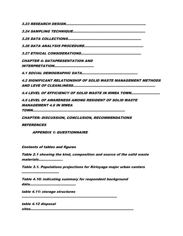 Page 4 – Research Project: Assessing solid waste management in Mwea town of Mwea Sub-county within Kirinyaga County – Kenyaplex