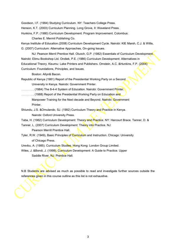 Page 3 – CIM 230: Curriculum Development Notes – Kenyaplex