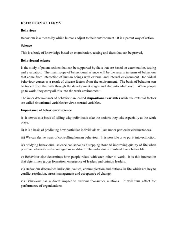 Page 3 – KMTC: Behavioural Science Notes - Diploma/Certificate in Nutrition and Dietetics – Kenyaplex