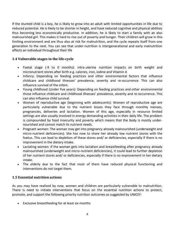 Page 4 – Nutrition in the Life Cycle Notes - KMTC Diploma/Certificate in Nutrition and Dietetics – Kenyaplex