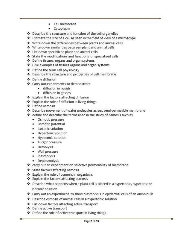 Page 2 – Simplified, Well Researched Form 1 Biology Notes – Kenyaplex