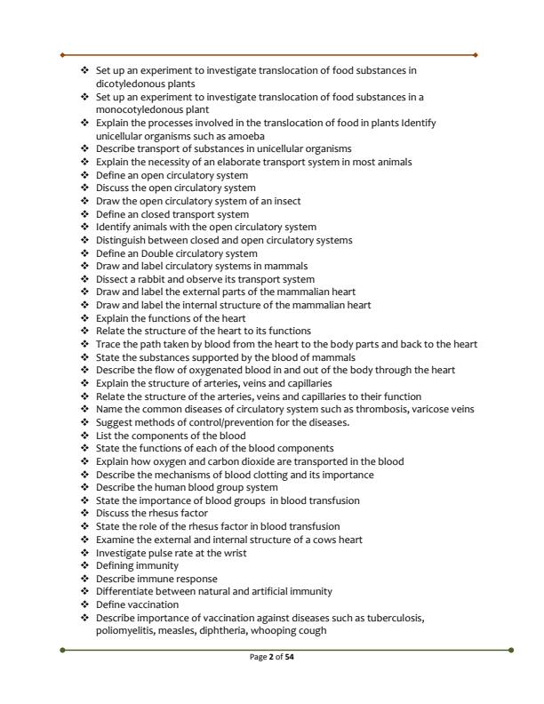 Page 2 – Well Researched Form 2 Biology Notes – Kenyaplex