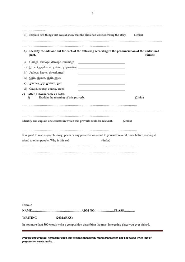 Page 3 – Form 2 Holiday Assignment – Kenyaplex